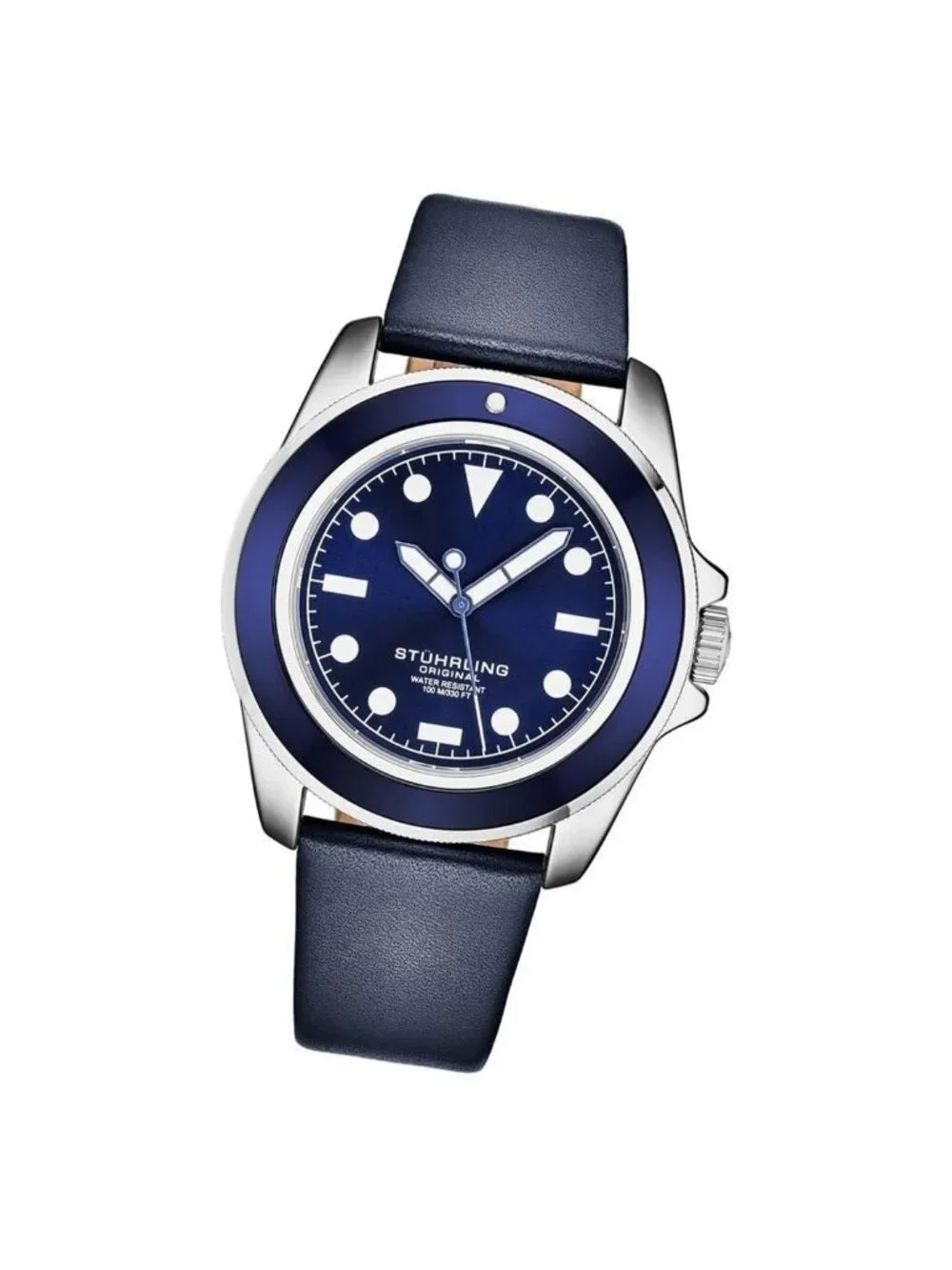 NWT Stuhrling Original Aquadiver Quartz Blue Dial Men's Watch